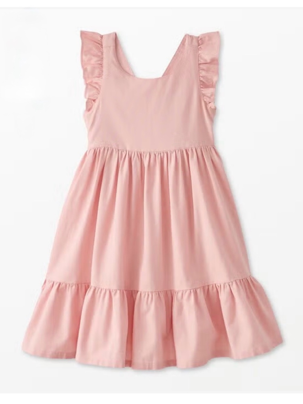 Hanna Andersson Light Pink Flutter Sleeve Tiered Dress